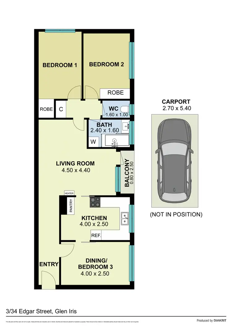 Floorplan of Homely apartment listing, 3/34 Edgar Street, Glen Iris VIC 3146