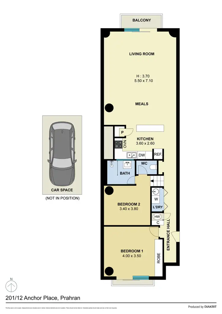 Floorplan of Homely apartment listing, 201/12 Anchor Place, Prahran VIC 3181