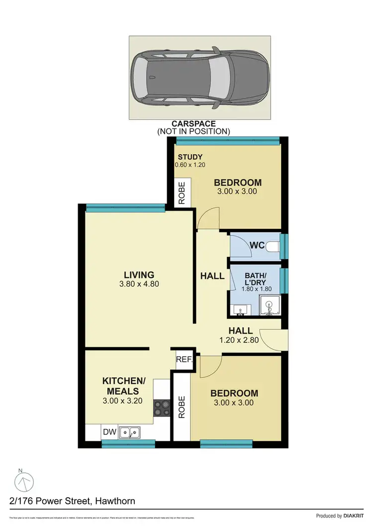 Floorplan of Homely apartment listing, 2/176 Power Street, Hawthorn VIC 3122