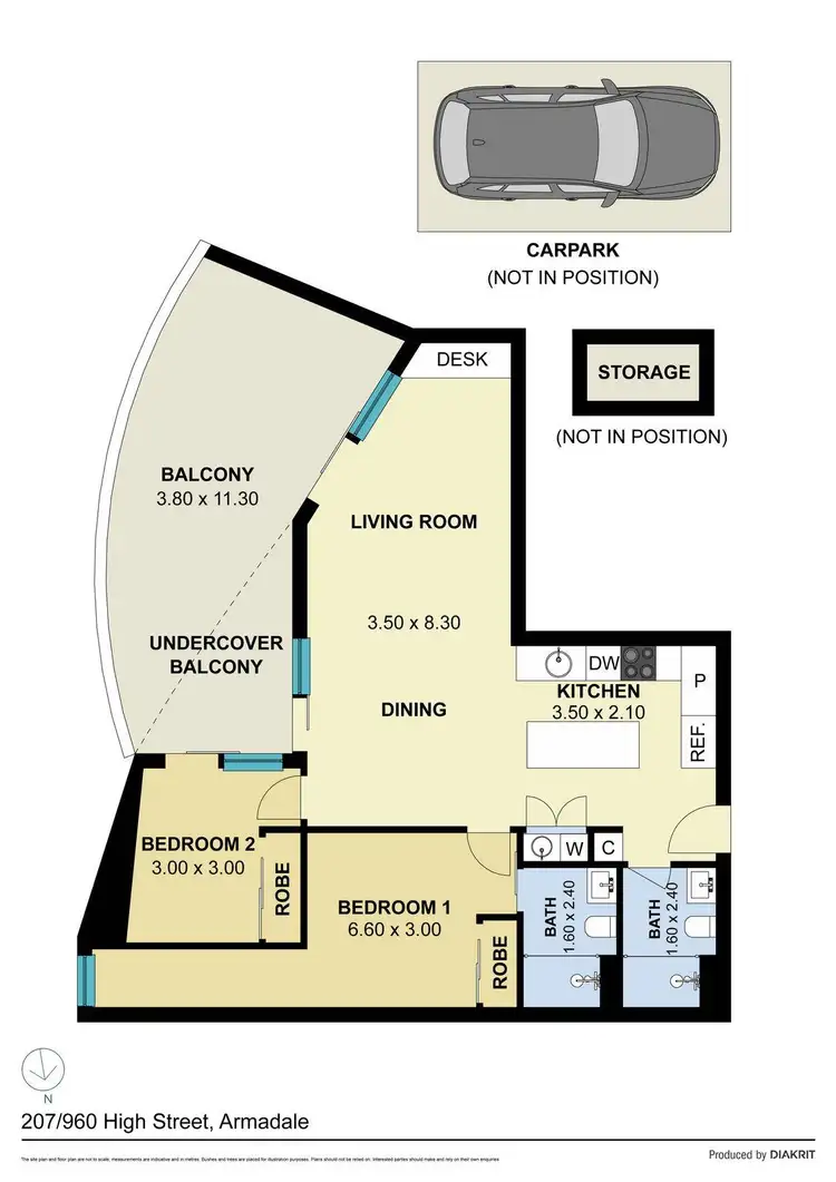 Floorplan of Homely apartment listing, 207/960 High Street, Armadale VIC 3143