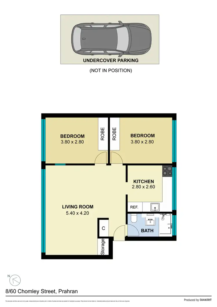 Floorplan of Homely unit listing, 8/60 Chomley Street, Prahran VIC 3181