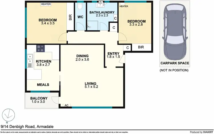 Floorplan of Homely unit listing, 9/14 Denbigh Road, Armadale VIC 3143