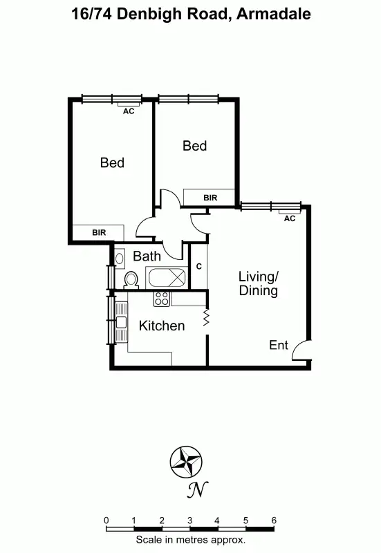 Floorplan of Homely apartment listing, 16/74 Denbigh Road, Armadale VIC 3143