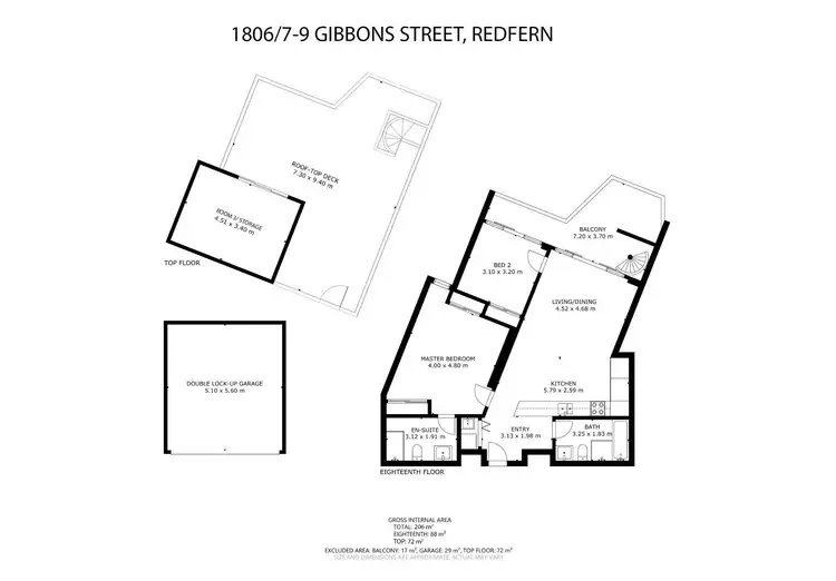 Floorplan of Homely apartment listing, 1806/7-9 Gibbons Street, Redfern NSW 2016