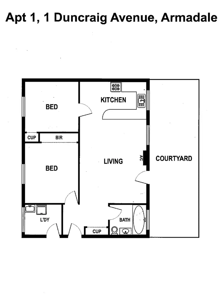 Floorplan of Homely apartment listing, 1/1 Duncraig Avenue, Armadale VIC 3143