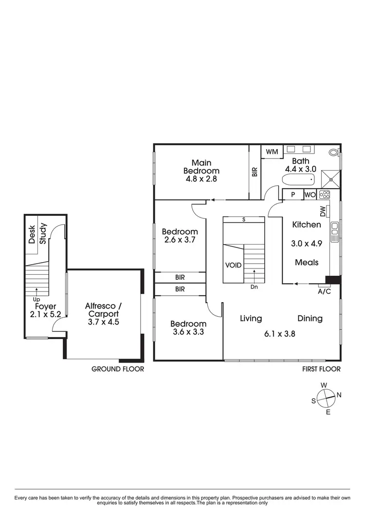 Floorplan of Homely townhouse listing, 3/162 Power Street, Hawthorn VIC 3122