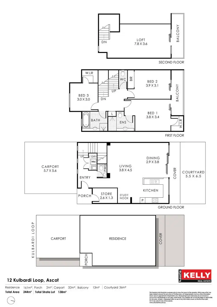 Floorplan of Homely townhouse listing, 12 Kulbardi Loop, Ascot WA 6104