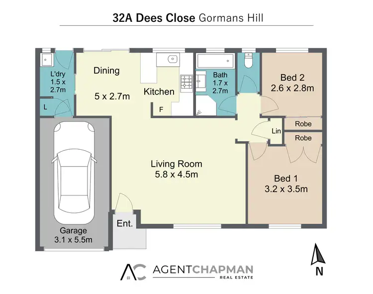 Floorplan of Homely unit listing, 32A Dees Close, Gormans Hill NSW 2795