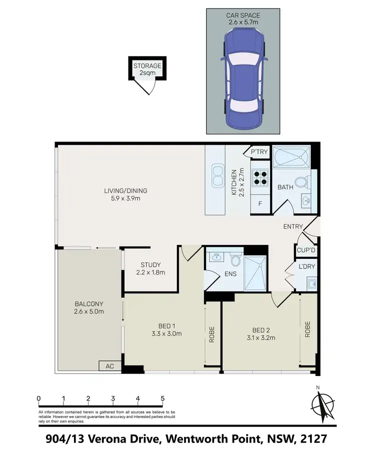 Floorplan of Homely apartment listing, 904/13 Verona Drive, Wentworth Point NSW 2127