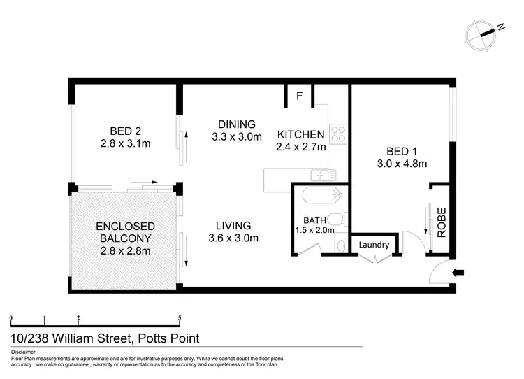Floorplan of Homely apartment listing, 10/238 William Street, Potts Point NSW 2011