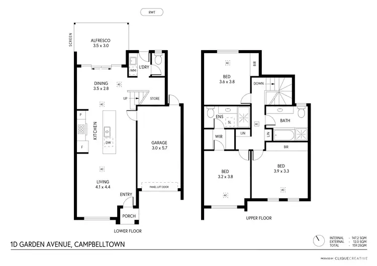 Floorplan of Homely townhouse listing, 1D Garden Avenue, Campbelltown SA 5074