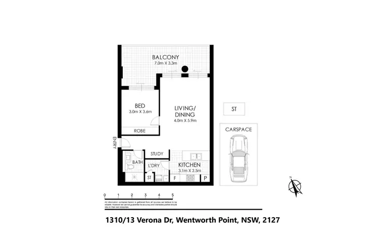 Floorplan of Homely unit listing, 1310/13 Verona Drive, Wentworth Point NSW 2127