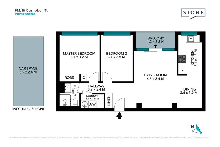 Floorplan of Homely apartment listing, 9M/15 Campbell Street, Parramatta NSW 2150