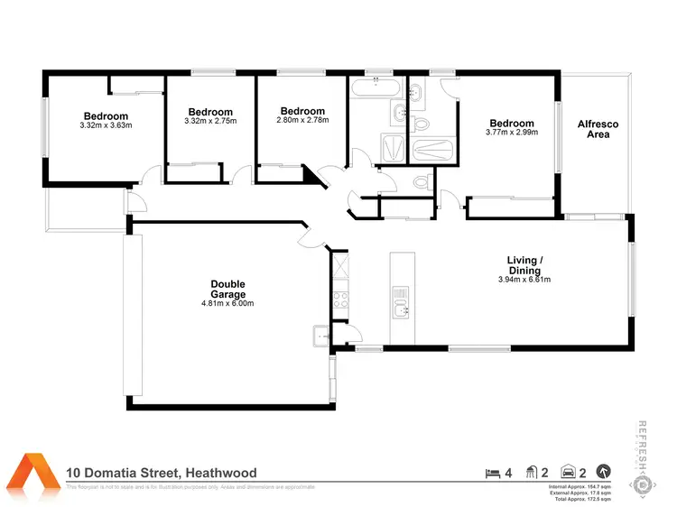 Floorplan of Homely house listing, 10 Domatia Street, Heathwood QLD 4110