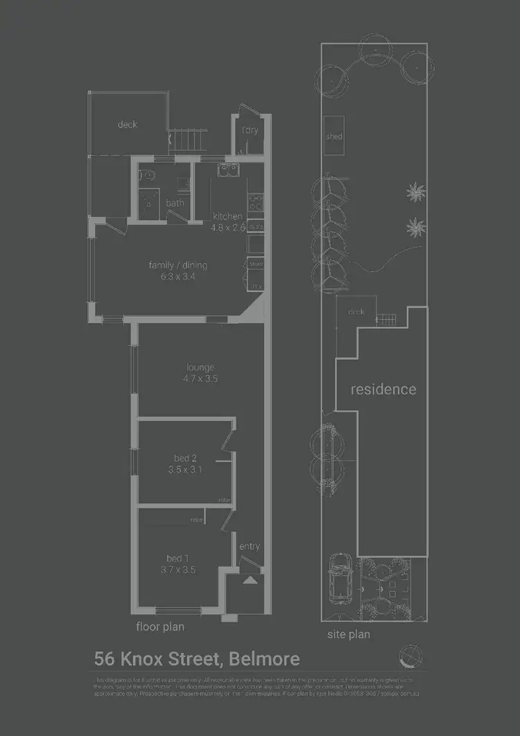 Floorplan of Homely semi-detached listing, 56 Knox Street, Belmore NSW 2192