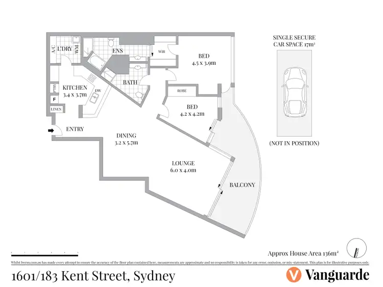 Floorplan of Homely apartment listing, 1601/183 Kent Street, Sydney NSW 2000