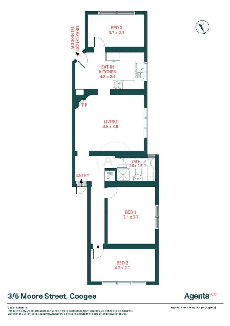Floorplan of Homely apartment listing, 3/5 Moore Street, Coogee NSW 2034