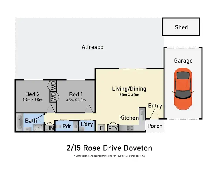 Floorplan of Homely unit listing, 2/15 Rose Drive, Doveton VIC 3177