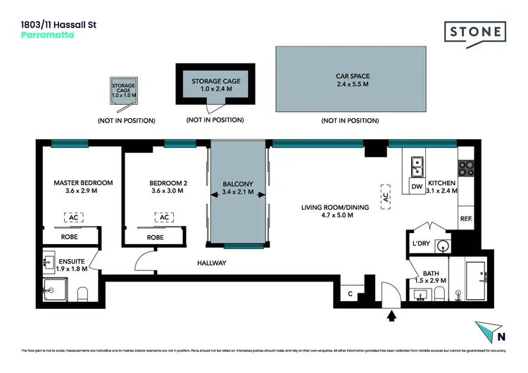 Floorplan of Homely apartment listing, 1803/11 Hassall Street, Parramatta NSW 2150