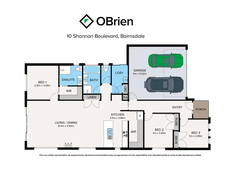 Floorplan of Homely house listing, 10 Shannon Boulevard, Bairnsdale VIC 3875