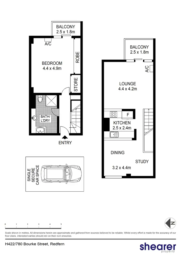 Floorplan of Homely apartment listing, H422/780 Bourke Street, Redfern NSW 2016