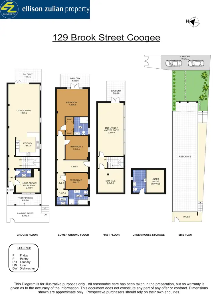 Floorplan of Homely semi-detached listing, 129 Brook Street, Coogee NSW 2034