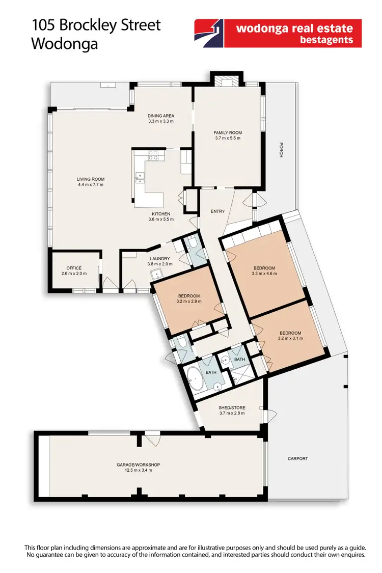 Floorplan of Homely house listing, 105 Brockley Street, Wodonga VIC 3690
