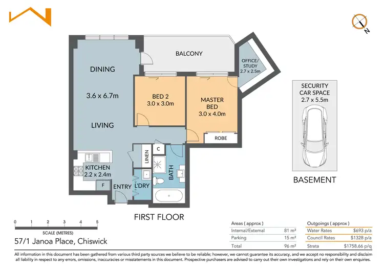 Floorplan of Homely unit listing, 57/1 Janoa Place, Chiswick NSW 2046