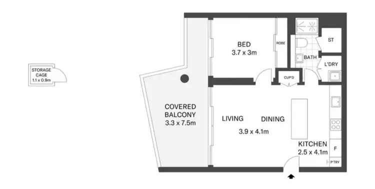 Floorplan of Homely unit listing, 406/9 Archibald Avenue, Waterloo NSW 2017