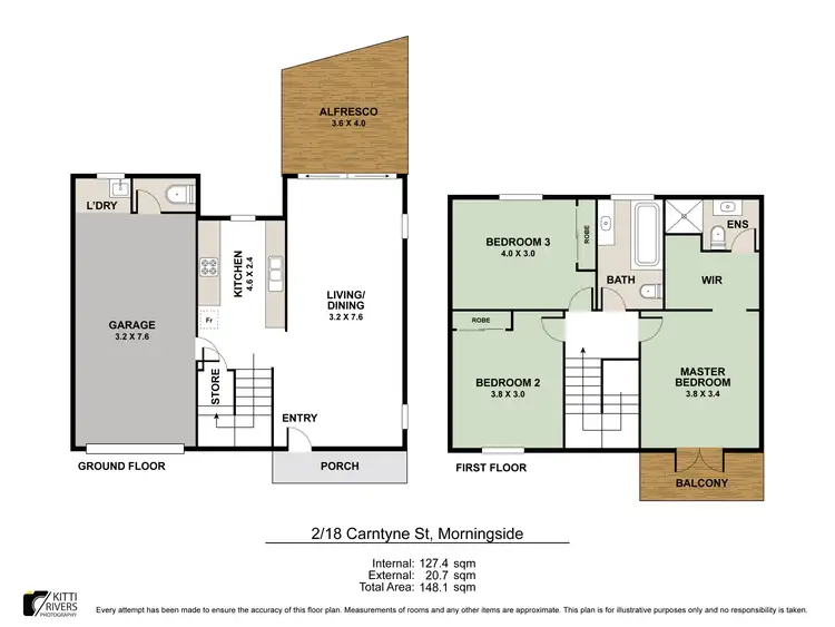 Floorplan of Homely townhouse listing, 2/18 Carntyne Street, Morningside QLD 4170