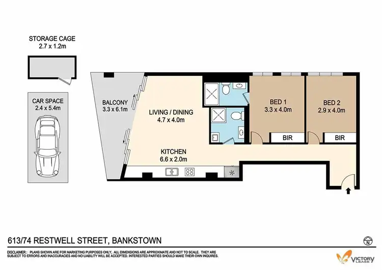 Floorplan of Homely apartment listing, 613/74 Restwell Street, Bankstown NSW 2200