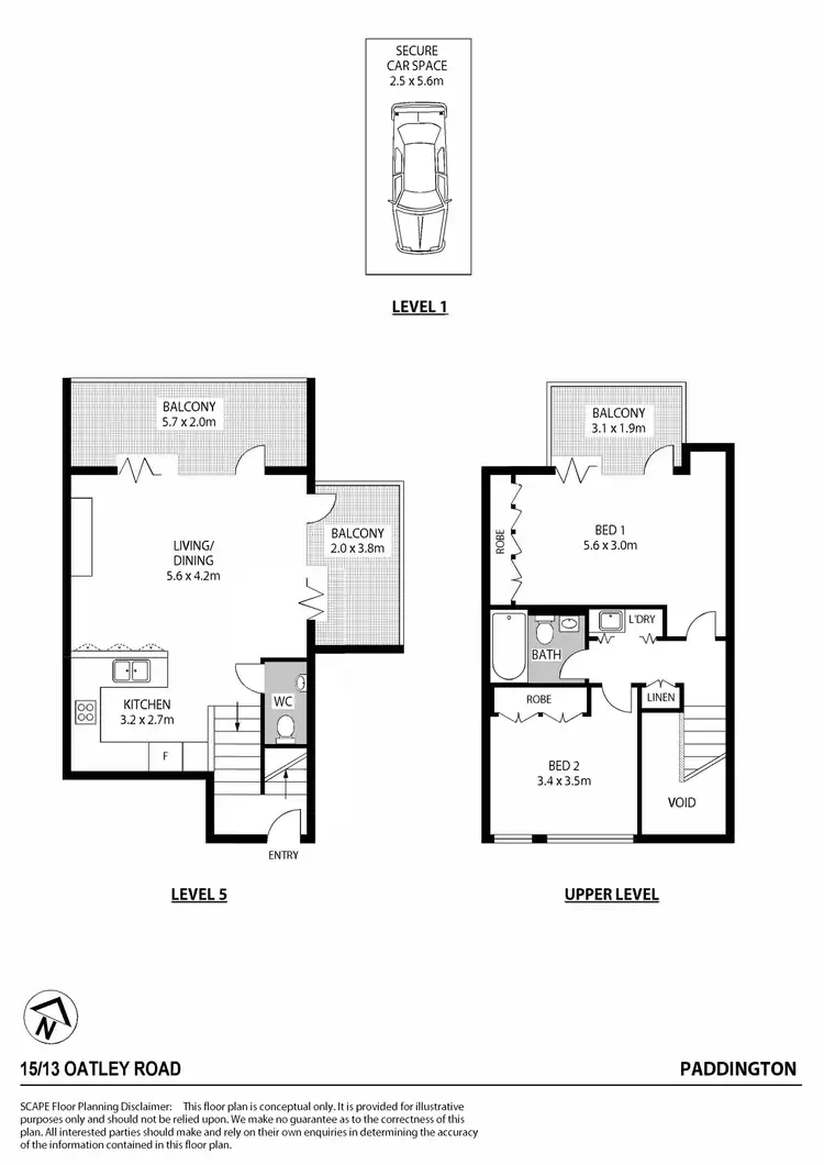 Floorplan of Homely apartment listing, 15/13 Oatley Road, Paddington NSW 2021