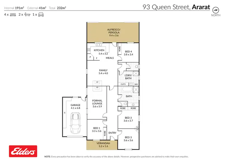 Floorplan of Homely house listing, 93 Queen Street, Ararat VIC 3377