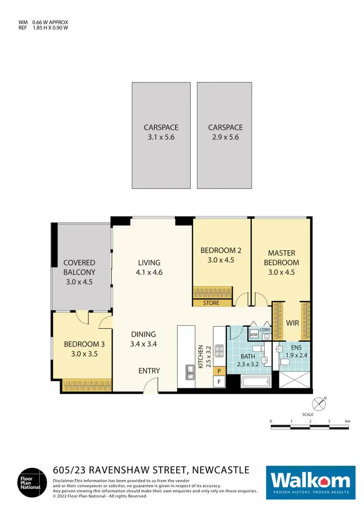 Floorplan of Homely apartment listing, 605/23 Ravenshaw Street, Newcastle West NSW 2302