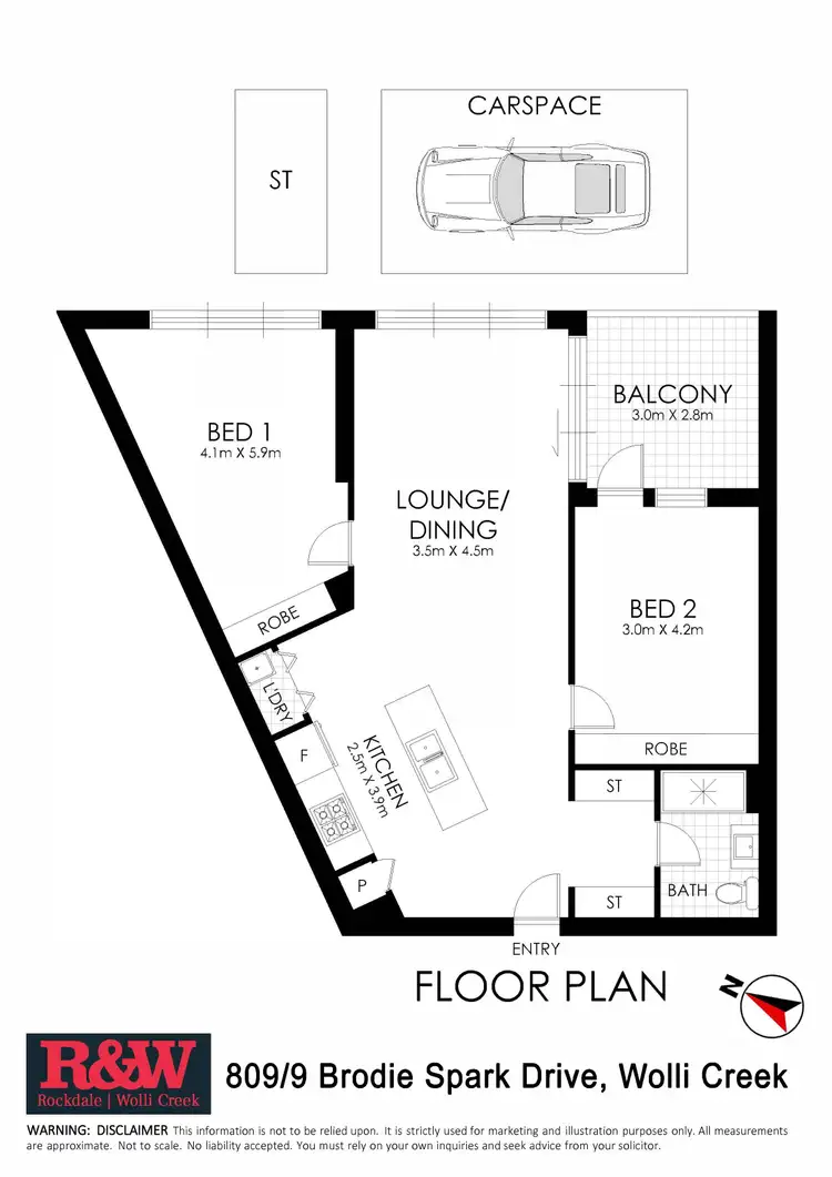 Floorplan of Homely apartment listing, 809/9 Brodie Spark Drive, Wolli Creek NSW 2205