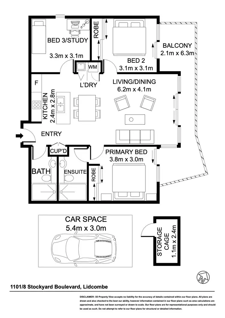 Floorplan of Homely apartment listing, 1101/8 Stockyard Boulevard, Lidcombe NSW 2141