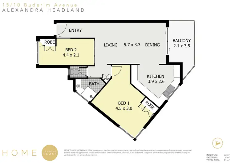 Floorplan of Homely apartment listing, 15/10 Buderim Avenue, Alexandra Headland QLD 4572