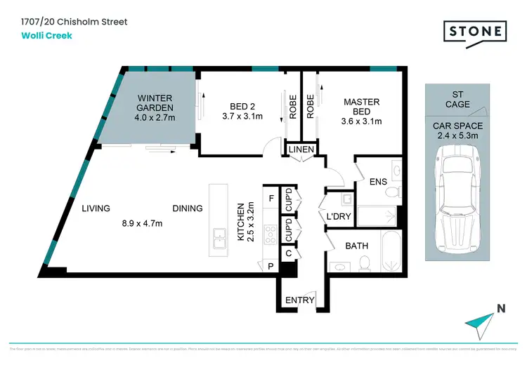 Floorplan of Homely apartment listing, 1707/20 Chisholm Street, Wolli Creek NSW 2205