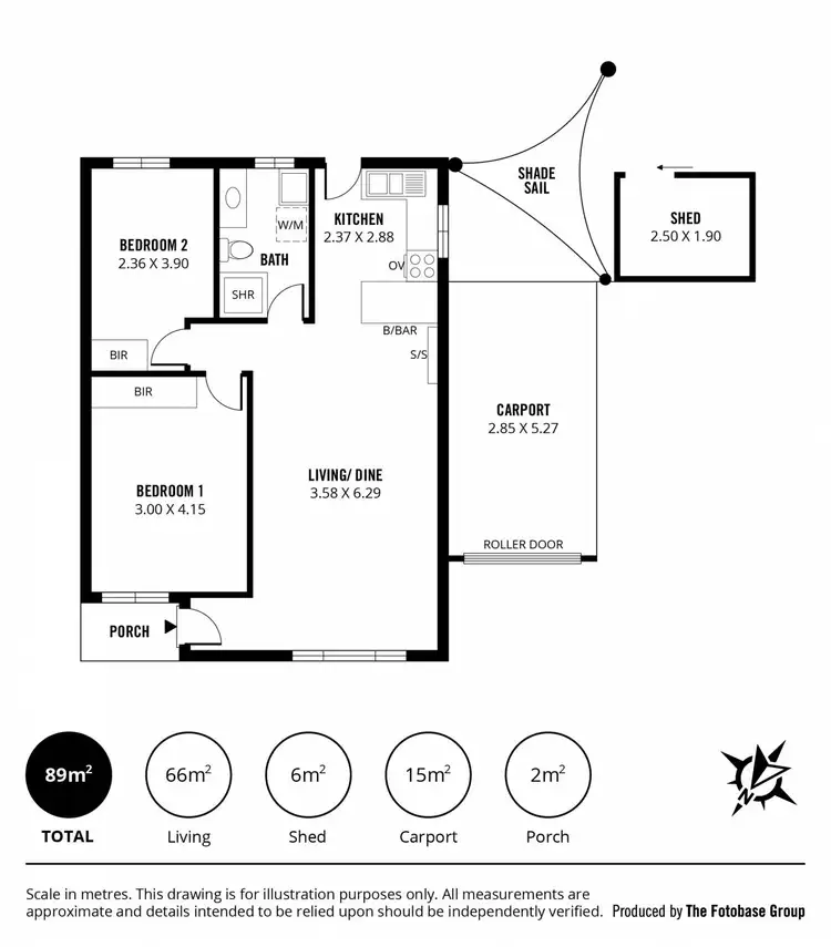 Floorplan of Homely unit listing, 2/59-61 Rosewater Terrace, Ottoway SA 5013