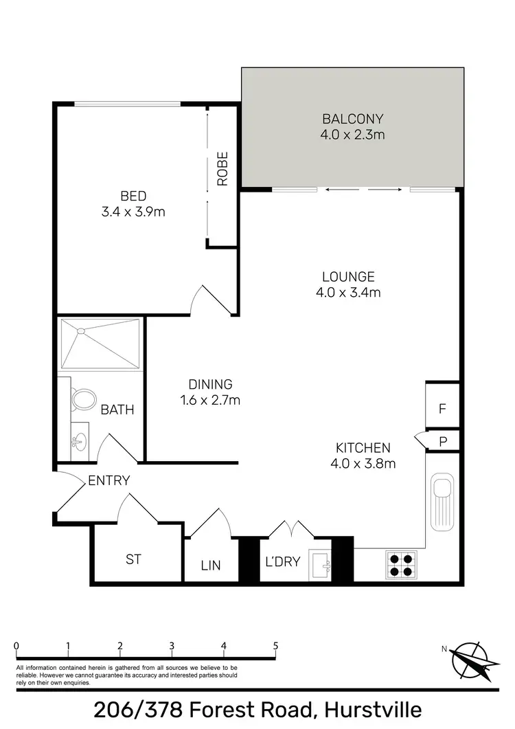 Floorplan of Homely apartment listing, 206/380 Forest Road, Hurstville NSW 2220