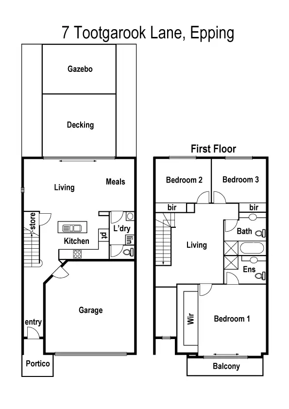 Floorplan of Homely townhouse listing, 7 Tootgarook Lane, Epping VIC 3076