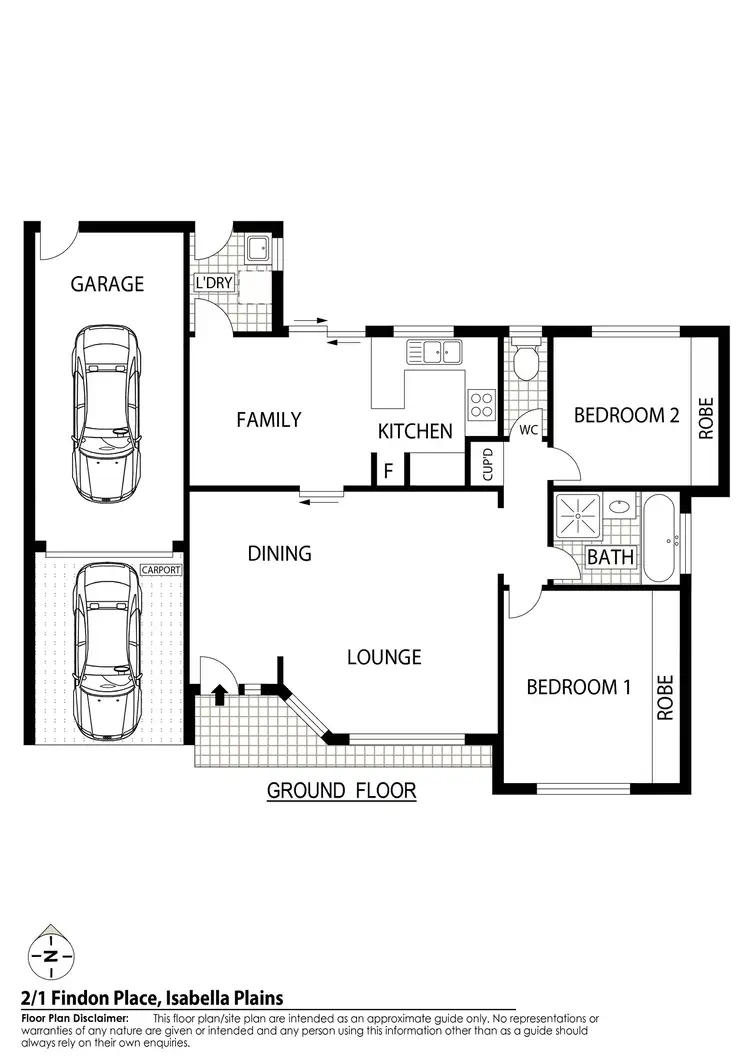 Floorplan of Homely house listing, 2/1 Findon Place, Isabella Plains ACT 2905