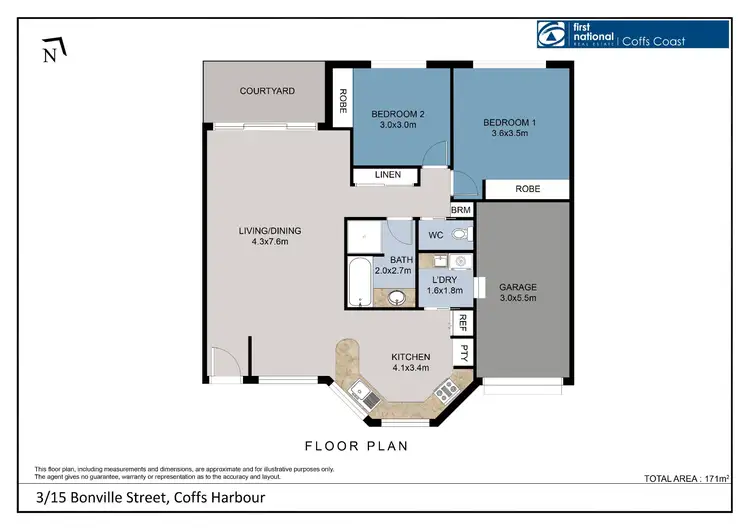Floorplan of Homely villa listing, 3/15 Bonville Street, Coffs Harbour NSW 2450