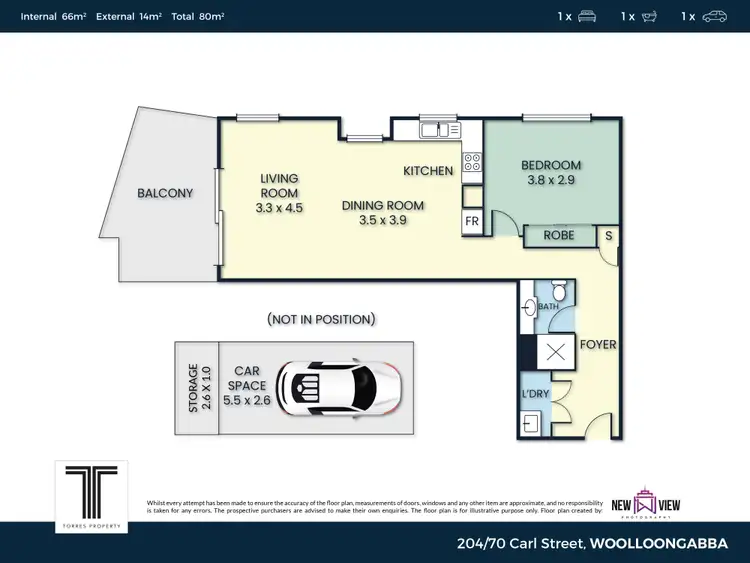 Floorplan of Homely unit listing, 204/70-74 Carl Street, Woolloongabba QLD 4102