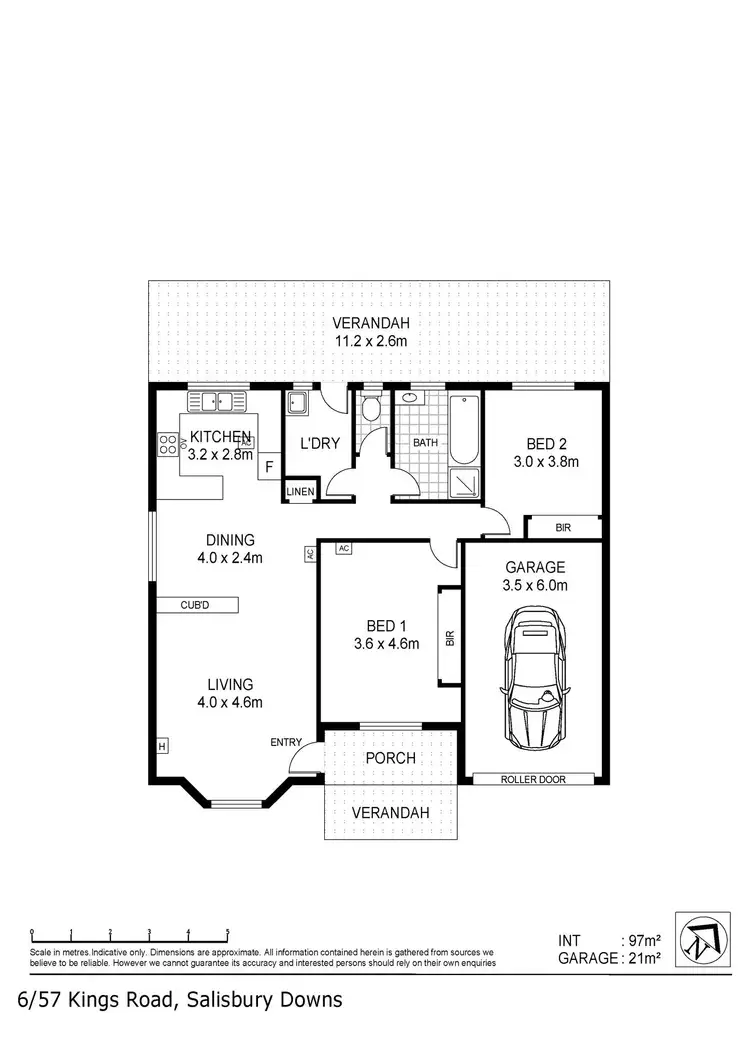 Floorplan of Homely unit listing, 6/57 Kings Road, Salisbury Downs SA 5108