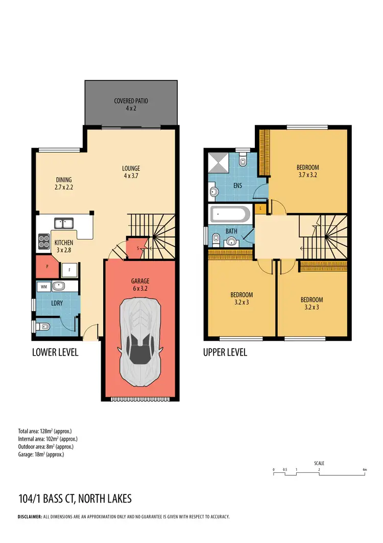 Floorplan of Homely townhouse listing, 104/1 Bass Court, North Lakes QLD 4509