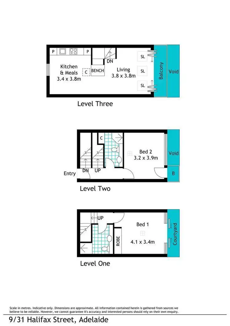 Floorplan of Homely townhouse listing, 9/31 Halifax Street, Adelaide SA 5000