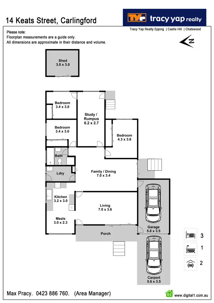 Floorplan of Homely house listing, 14 Keats Street, Carlingford NSW 2118