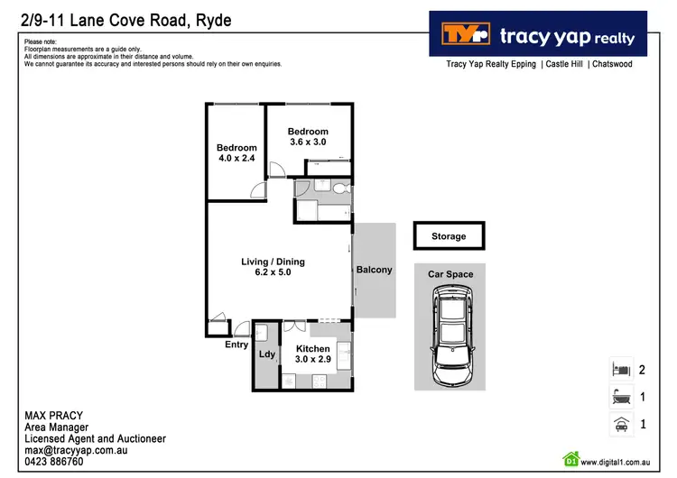 Floorplan of Homely apartment listing, 2/9-11 Lane Cove Road, Ryde NSW 2112