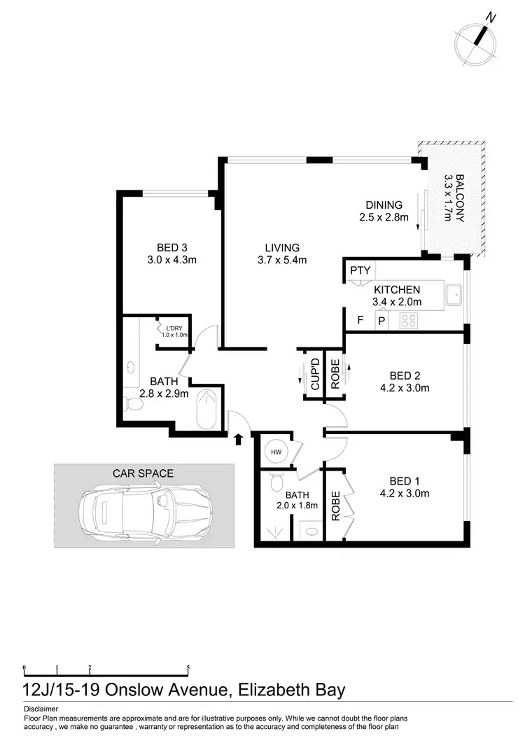 Floorplan of Homely apartment listing, 12J/15-19 Onslow Avenue, Elizabeth Bay NSW 2011